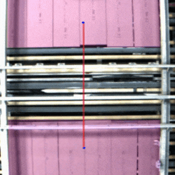 ClearVision Edge Gypsum Mfg Visual Image of ClearVision's graphical overlays on a manufacturing production line