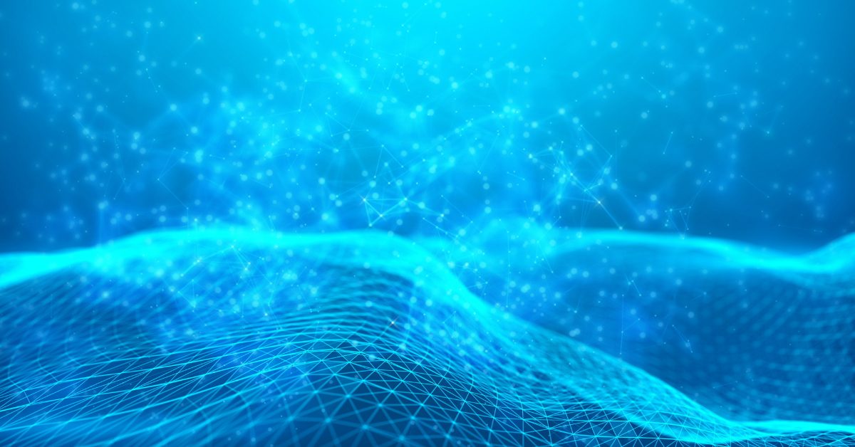 AI landscape Abstract image of data flowing