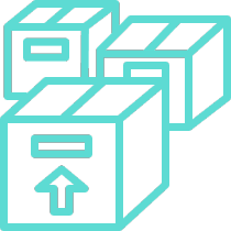 Inventory Icon of boxes of retail inventory