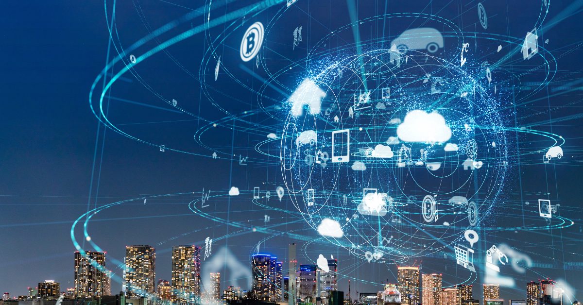 IoT Cloud Migration Abstract image of data in the cloud