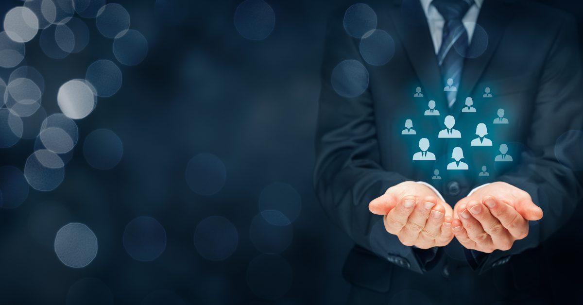 Managed Services Abstract of hands holding a group of resources