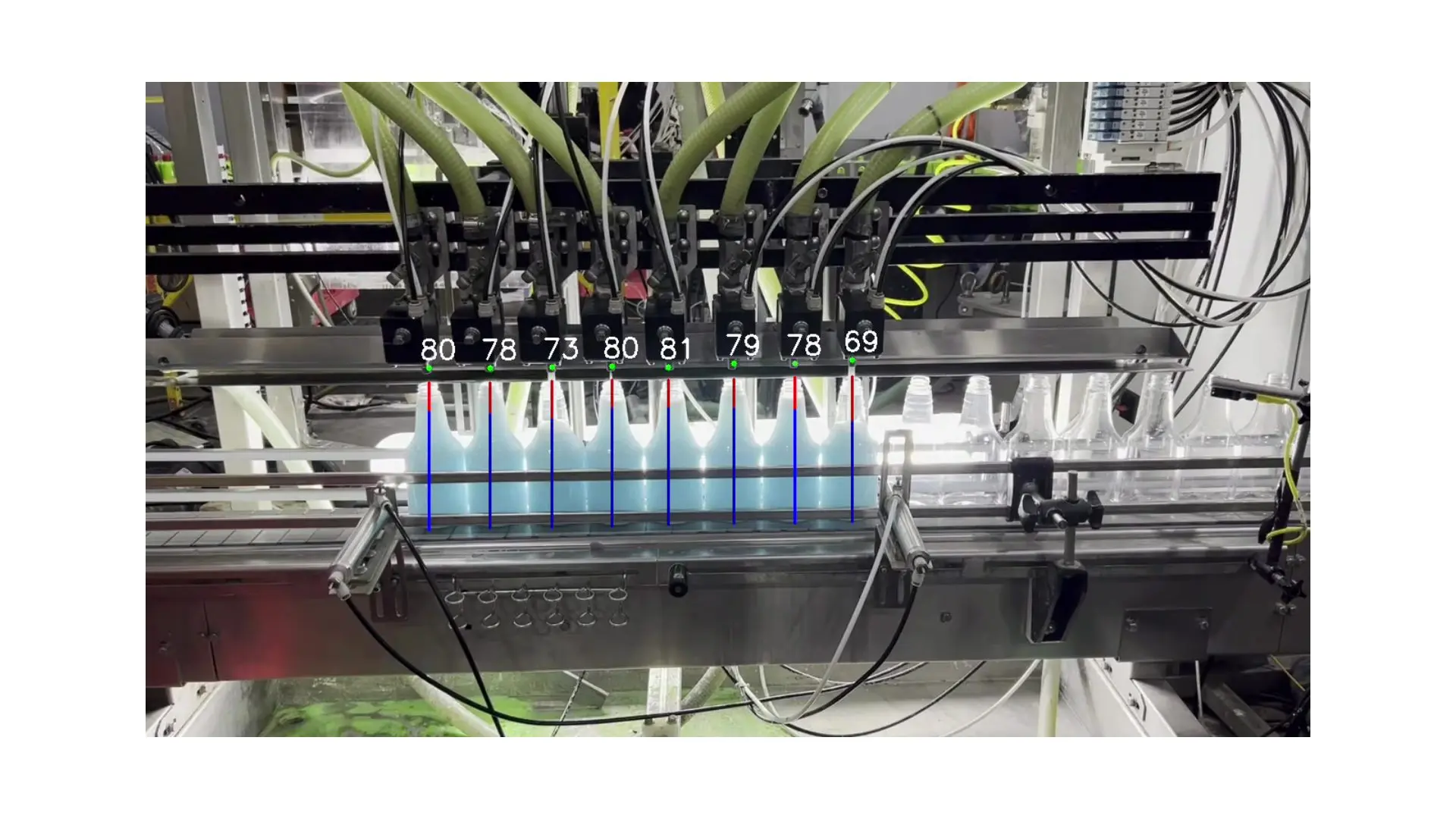 Bottle Fill Levels Vision AI prevents overfills by tracking fluid level